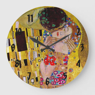 Reloj Redondo Grande El beso de Gustav Klimt, vintage Art Nouveau