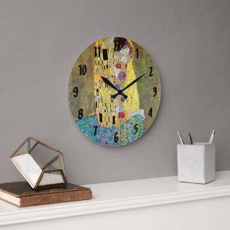Reloj Redondo Grande El Beso (original Der Kuss) de Gustav Klimt