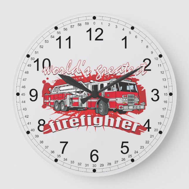 Reloj Redondo Grande El bombero más grande del mundo (Anverso)