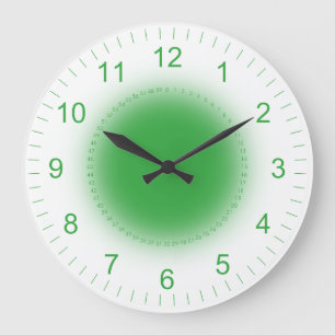 Reloj Redondo Grande El brillar intensamente verde en blanco