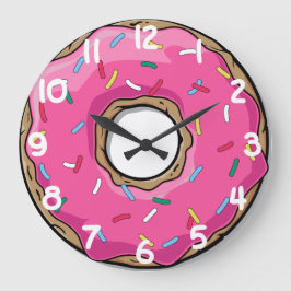 Reloj Redondo Grande El buñuelo rosado con asperja