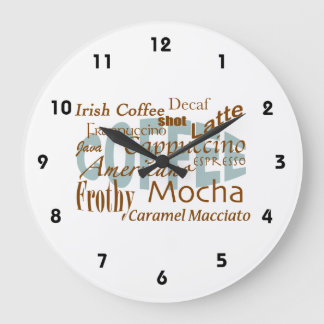 Reloj Redondo Grande El café es una variedad excesiva de café