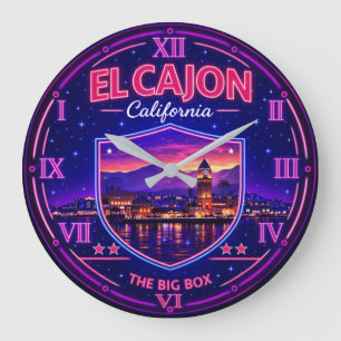 Reloj Redondo Grande El Cajon California Valley Lights Neon