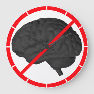 Reloj Redondo Grande ¡El cerebro está prohibido!
