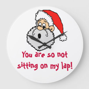 Reloj Redondo Grande El Chiste Lap De Santa Claus No Está Sentado Ahí
