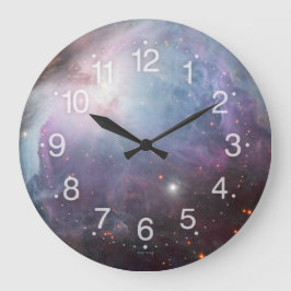 Reloj Redondo Grande El cielo beige del marrón azul de la astronomía de