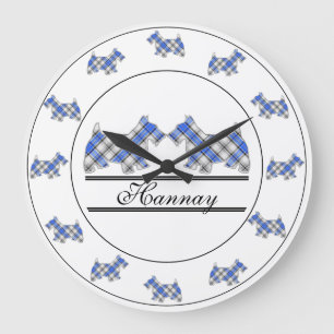 Reloj Redondo Grande El clan escocés Hannay Tartan Plaid Scottie Dogs
