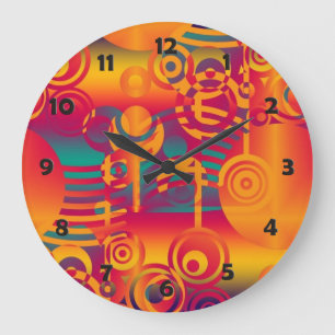Reloj Redondo Grande El componer del fondo - círculo colorido moderno
