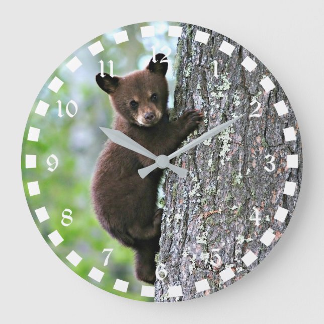 Reloj Redondo Grande El cubo del oso sube un árbol (Anverso)