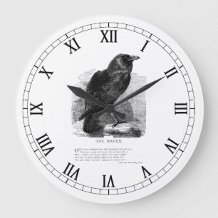 Reloj Redondo Grande El cuervo de Edgar Allen Poe