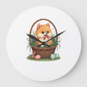 Reloj Redondo Grande El desorden de Pascua de Gomi Vintage perro de Pas