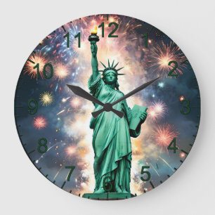 Reloj Redondo Grande El Día de la Independencia de la Estatua de la Lib