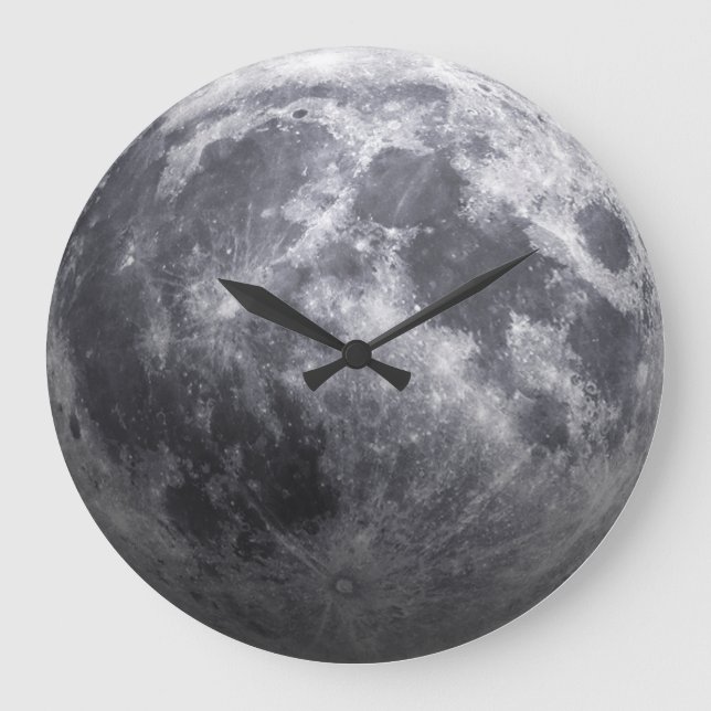 Reloj Redondo Grande El efecto Luna - 3D (Anverso)