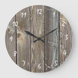Reloj Redondo Grande El encanto rústico y la madera de aspecto auténtic