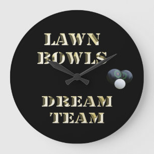 Reloj Redondo Grande El equipo de Sueño de Bowls de Césped,  