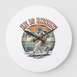Reloj Redondo Grande Él Está Rizzin Camiseta Religiosa de Baloncesto Vi