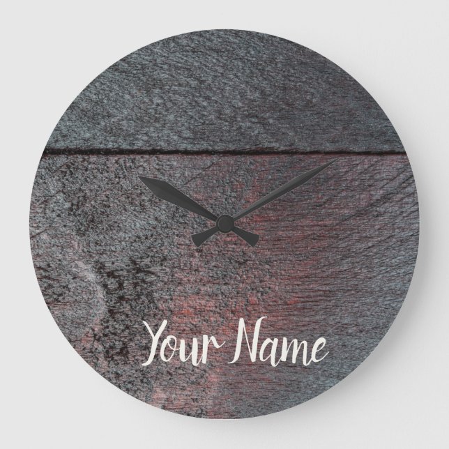 Reloj Redondo Grande El fondo de madera de caoba usado (Anverso)