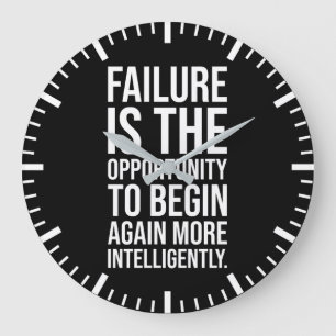 Reloj Redondo Grande El Fracaso Es Oportunidad - Gimnasio, Hustle, Éxit