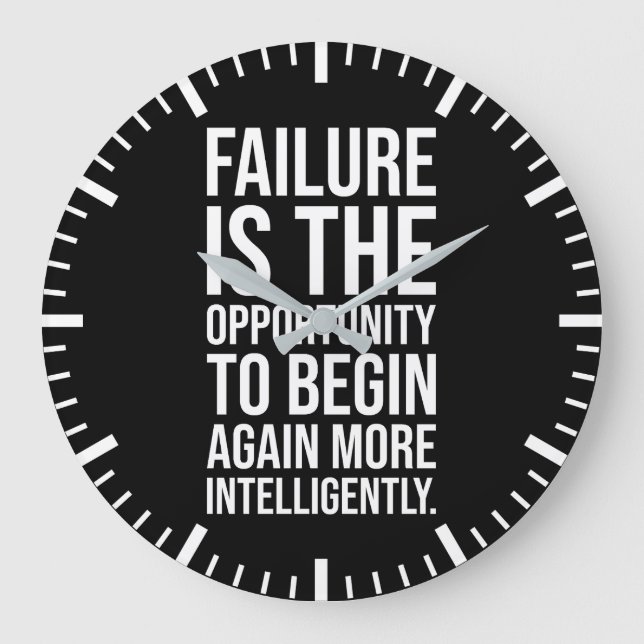 Reloj Redondo Grande El Fracaso Es Oportunidad - Gimnasio, Hustle, Éxit (Anverso)