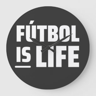 Reloj Redondo Grande el futbol es la vida, el fútbol, el fútbol, el fút