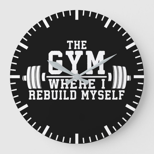 Reloj Redondo Grande El Gimnasio - Reconstruir yo mismo - Hacer Inspira (Anverso)