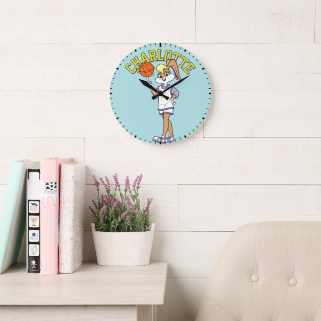 Reloj Redondo Grande El giro de baloncesto de Lola (Sala de lectura)