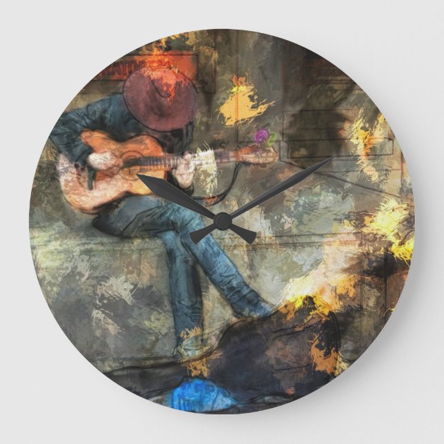 Reloj Redondo Grande El guitarrista (Anverso)
