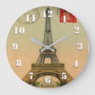 Reloj Redondo Grande El hermoso arte vintage de París