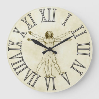 Reloj Redondo Grande El hombre vitruviano de Leonardo da Vinci