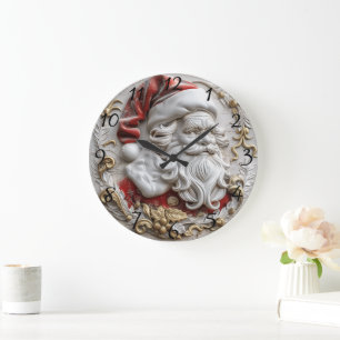 Reloj Redondo Grande El homenaje festivo de Santa Ornament capta la ale