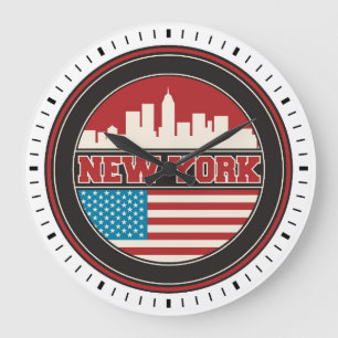 Reloj Redondo Grande El horizonte el   Estados Unidos de Nueva York