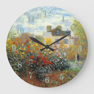 Reloj Redondo Grande El jardín de Monet en el Bello Artes de Argenteuil