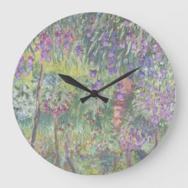 Reloj Redondo Grande El jardín del artista en Giverny por Claude Monet