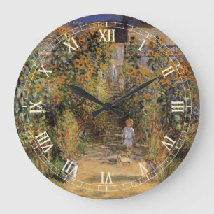 Reloj Redondo Grande El jardín del artista en Vetheuil de Claude Monet