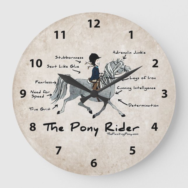 Reloj Redondo Grande El jinete Pony (Anverso)