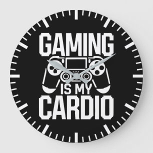 Reloj Redondo Grande El juego es mi cardio - Humor divertido de los jug