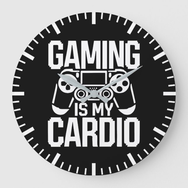 Reloj Redondo Grande El juego es mi cardio - Humor divertido de los jug (Anverso)