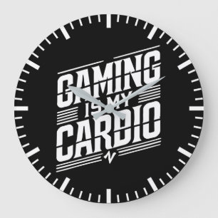 Reloj Redondo Grande El juego es mi cardio - Humor divertido de los jug