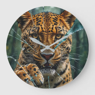 Reloj Redondo Grande El leopardo se abre paso