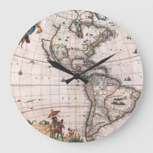 Reloj Redondo Grande El mapa de Visscher del Nuevo Mundo