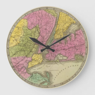 Reloj Redondo Grande El mapa del país veinticinco millas redondea