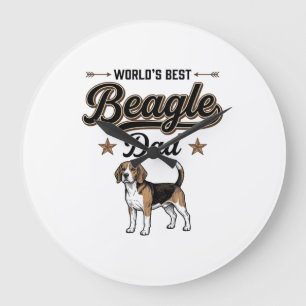 Reloj Redondo Grande El Mejor Papá Beagle del Mundo Perro Vintage