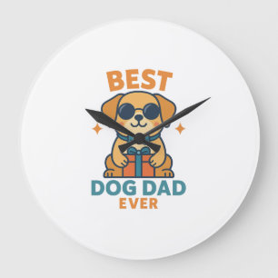 Reloj Redondo Grande El mejor papá de perro � Camiseta divertida de per