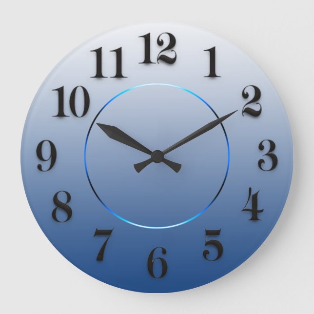 Reloj Redondo Grande El minimalismo moderno es una marina azul elegante (Anverso)
