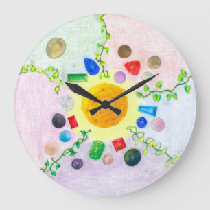 Reloj Redondo Grande El mundo dentro de las joyas y las perlas