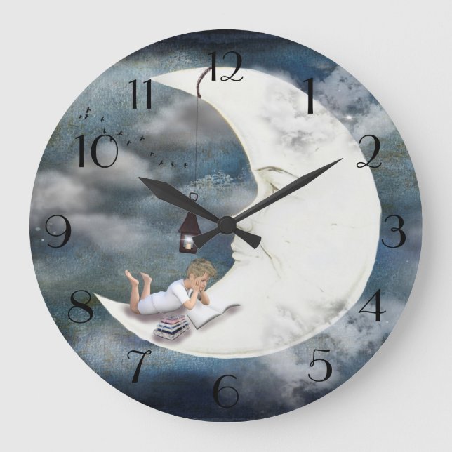 Reloj Redondo Grande El niño en la luna (Anverso)