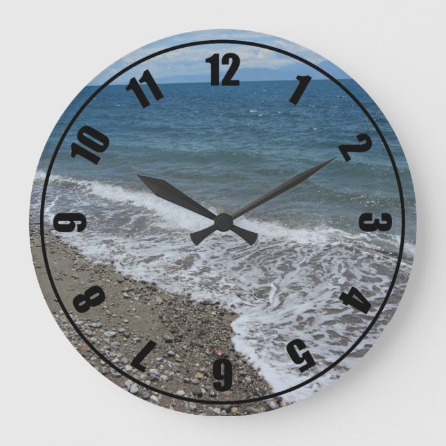 Reloj Redondo Grande El Océano y la playa (Anverso)