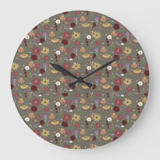 Reloj Redondo Grande El origen floral del abrave del otoño