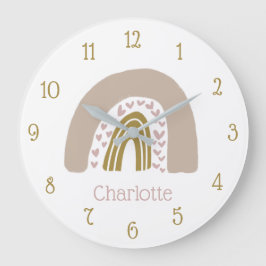 Reloj Redondo Grande El oro rosa del arcoiris del Boho personalizado