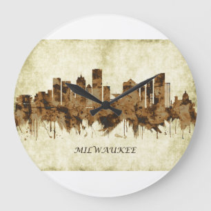 Reloj Redondo Grande El paisaje urbano de Milwaukee Wisconsin